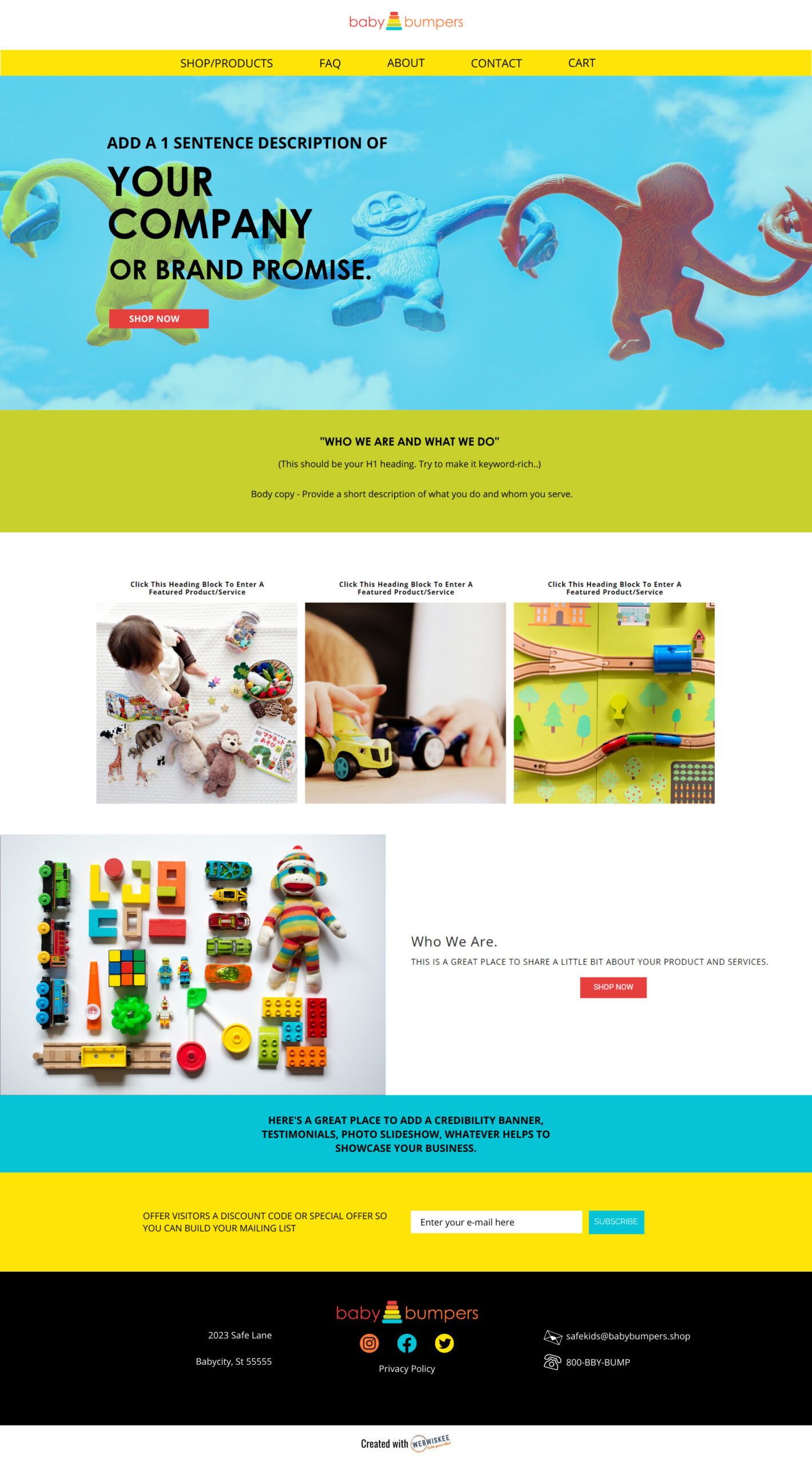 preview of website mockup using the direct purchase template